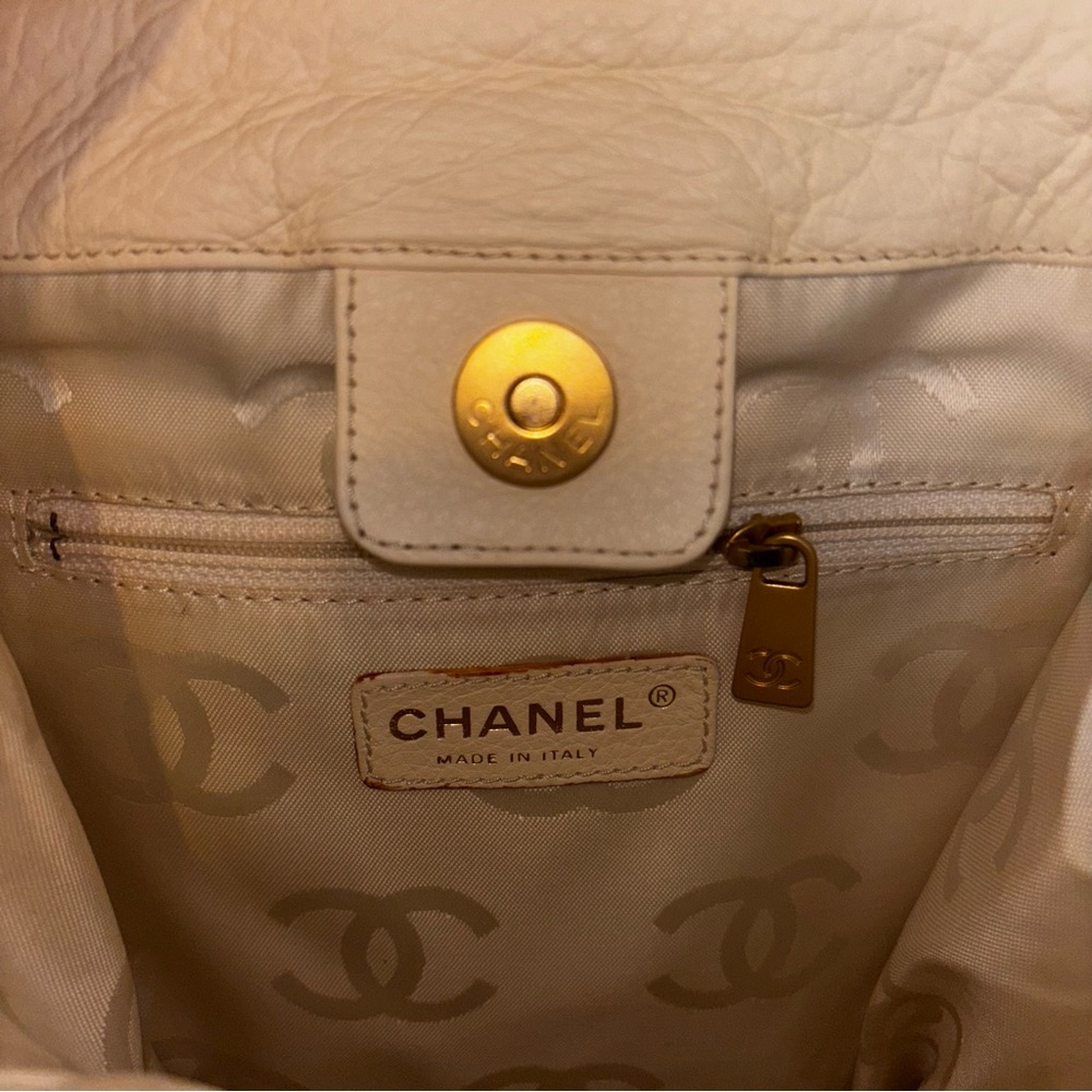 CHANEL Hand Bag Leather White Gold - Picture 5 of 13